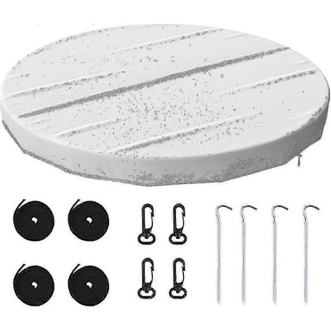 Couverture gonflable ronde coupe-vent, résistante à la poussière et imperméable pour piscines familiales, spas et jacuzzis (1/5)