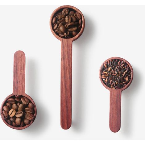 Cuillère doseuse multifonction en bois, cuillère à café, ustensiles de cuisine, manche court