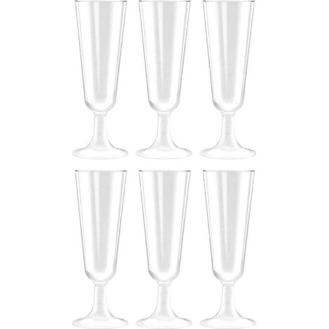 Lot de 6 flûtes à champagne de 150 ml en plastique, pour vin rouge. (1/5)