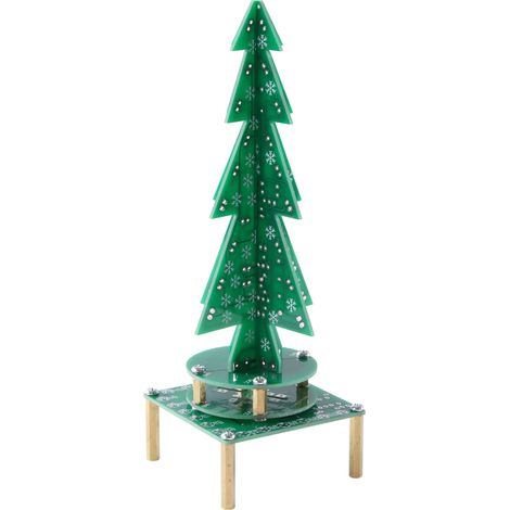 Sapin de Noël musical rotatif avec LED multicolores, kit électronique DIY pour montage, pièces lumineuses décoratives, arbre scintillant à assembler, tutoriel inclus, décoration festive (1/5)