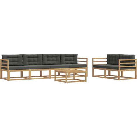 Conjunto de sofás de exterior 6 pcs Blanco y Antracita vidaXL (1/5)