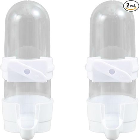 distributeurs d'eau automatiques pour oiseaux, cage, perroquet, bouteille d'eau, abreuvoir, distributeur de graines pour perroquets, perruches, calopsittes (transparent, 90 ml) (1/3)