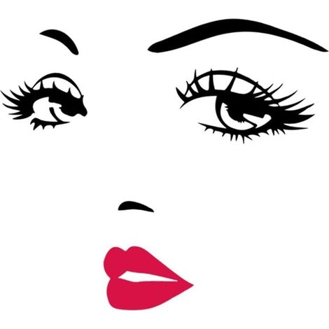 Black PVC Wall Sticker, Beautiful Woman's Face, Removable Artistic Decal, Home Wall Decoration for Living Room and Bedroom (1/5)