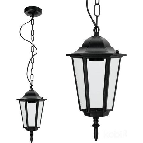 Lampada da giardino nera a sospensione con catena 1xE27 50W LO4105 IP54 Kobi (1/5)