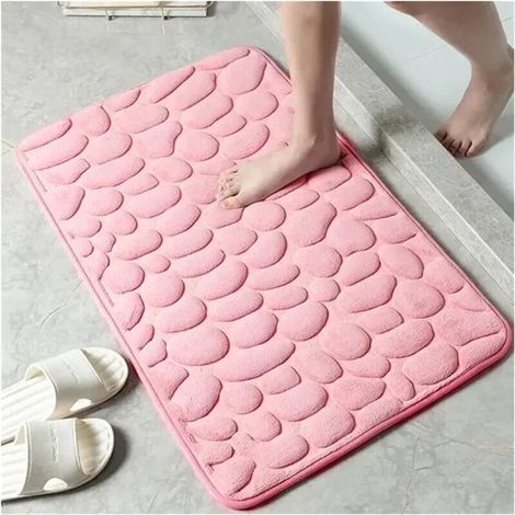 Rosa Memory Foam Badematte 4060cm 1 Stück Rutschfeste, saugfähige Duschmatte für Bad und Wohnzimmer (1/5)