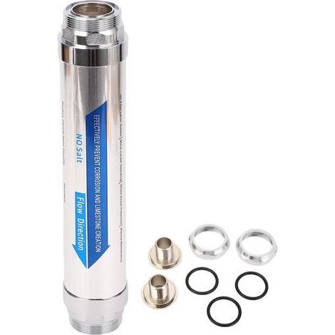 GARRYFIZH Adoucisseur d'eau magnétique sans sel - Système anti-calcaire compact pour toute la maison, douche/lave-vaisselle/chauffe-eau solaire 3/4" (1/5)