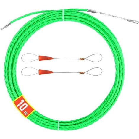 10M Aiguille Electricien, 4mm (Vert)Tire Fils Electrique, Tire Cable avec 2 Tête Flexible de Guidage, Aiguille Passe Cable, Enfileur Fils électrique pour la Pose de Chemins de Câbles (1/5)