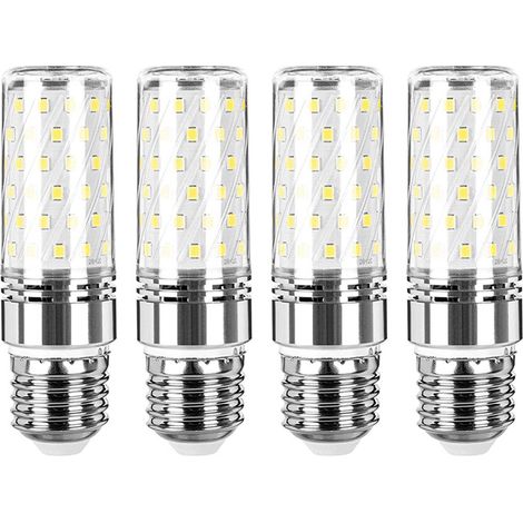Set di 4 Becuri LED, E27, 16 W, 1300 lm, luce di mais, 6000 K, SMD 2835, trasparente/curvo (1/5)