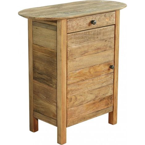 Table de chevet en bois avec porte et tiroir Farran (1/5)