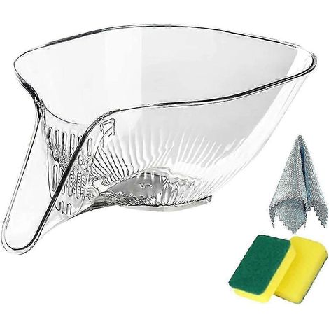Passoire de cuisine, égouttoir à fruits, passoire pour laver, rincer et égoutter les fruits et légumes, passoire alimentaire-White (1/5)