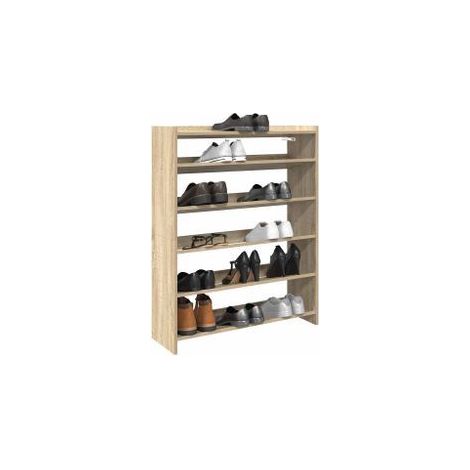Étagère à chaussures chêne sonoma 80x25x100 bois d'ingénierie (1/5)