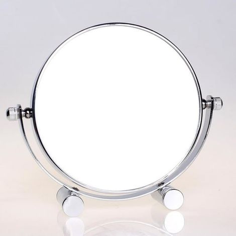 Miroir Cosmétique Sur Pied - Grossissement X7 - Rotatif 360° - Diamètre 14,4 Cm - Pour Maquillage Et Salle De Bain - 1 Pièce (1/5)