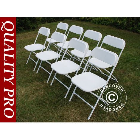 Folding Chair 44x44x80 cm, White, 8 pcs. - Dancover