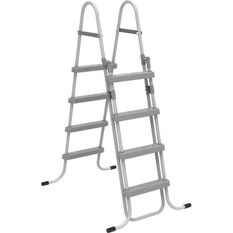Escalera de piscina "Milo" con sistema de seguridad para niños - Gris