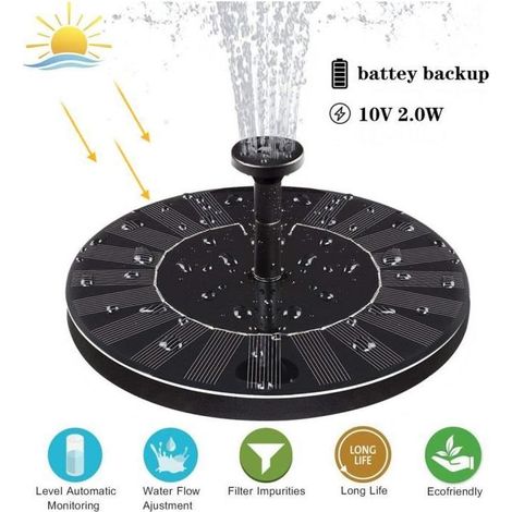 Mise à niveau solaire Fontaine solaire Fontaine pompe avec le kit de panneau solaire batterie de secours wa22 (1/4)