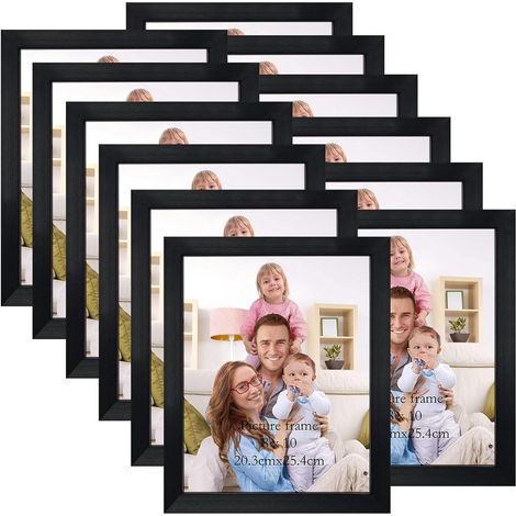 12er Set Bilderrahmen 20x25 cm Schwarz für Fotos, Wand- & Tischaufsteller (1/5)