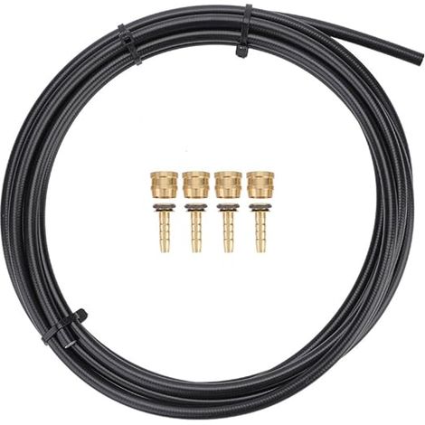 Kit de flexible de frein hydraulique pour vélo de 3 mètres et de 5,4 mm de diamètre, flexible de frein à disque hydraulique noir pour vélo avec 4 connecteurs en forme d'olive, compatible avec les syst (1/5)