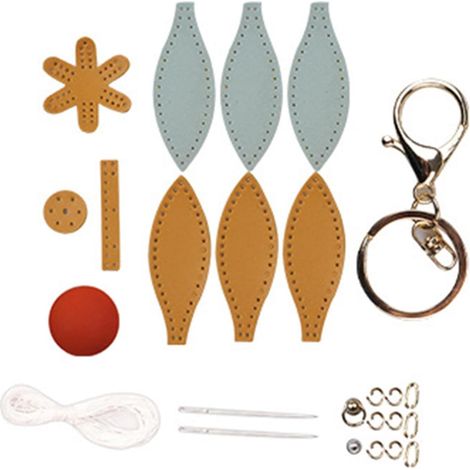 Porte-clés multifonction en verre pour voiture - Breloque pour téléphone - Design ballon - En cuir synthétique (1/5)