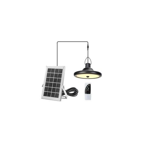 Crezuo Solarlampe, 4 Modi, 6 Helligkeitsstufen, mit Bewegungssensor, Fernbedienung, warmweiß
