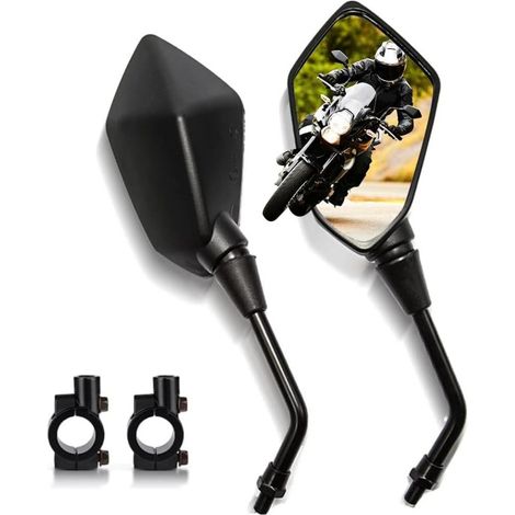 1 Paire Retroviseur Moto Embout de Guidon, Universel Réglable 360° Rétroviseurs Latéraux de Moto, Moto Miroir Compatible (1/4)