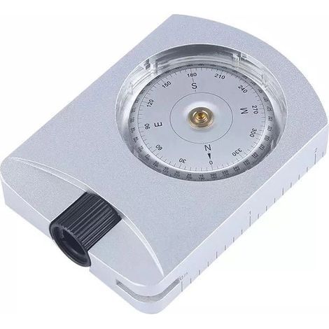 Clinómetro portátil compacto profesional de aluminio para altímetro preciso, para medir alturas, pendientes y ángulos, plateado (1/4)
