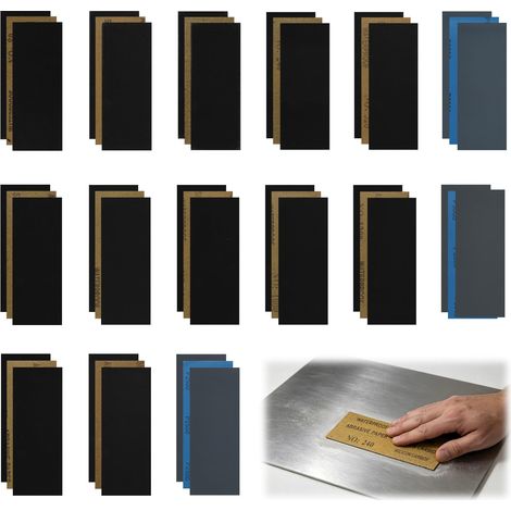 Lot De 45 Feuilles Papier De Verre Assorties 80 a 5000 Grains, Humide Et SEC 23x9 Cm, Pour Bois, Métal, Carrosserie, Finition Miroir Meubles, Poncage Et Polissage (1/5)