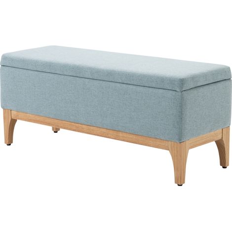 Panca contenitore, cassapanca con coperchio removibile, stile scandinavo, tessuto di lino, da posizionare ai piedi del letto, 110 x 39 x 45 cm, verde chiaro