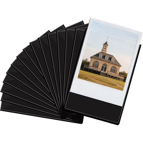 15 cadres photo magnétiques 6,3 x 9,5 cm, mini cadre magnétique avec pochette transparente, aimant de réfrigérateur pour photos, messages, cartes postales et timbres de 6 x 9 cm (noir) (1/5)