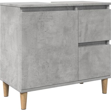 Armoire d'évier finition moderne avec espace de rangement 65 x 33 x 60 cm en bois d'ingénierie gris béton