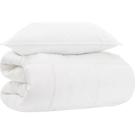 Bettwäsche-Set mit Kissen 2 pcs Weiß Bambus vidaXL