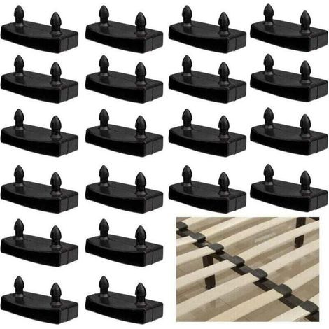 Lot de 20 Supports pour Sommier à Lattes de Lit, 55mm Embouts Lattes pour Sommier Capuchons Lattes Plastique De Rechange Supports à Lattes pour Rails Latéraux Accessoires de Connexion