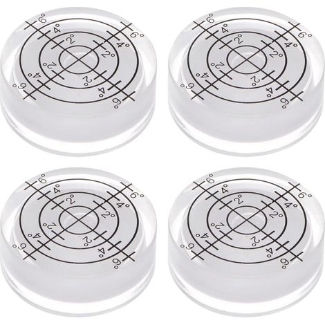 Purchasing Map Paquete de 4 Niveles de Burbuja Redondos 32x7 mm Mini Niveles de Burbuja Redondos de Diana para Nivelar Cámara Trípode Telescopio Taller Placa Giratoria Blanco