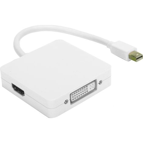 Câble adaptateur Mini DP vers DP, DVI, HDMI B0301, convertisseur ordinateur/TV 1080p, blanc (1/5)