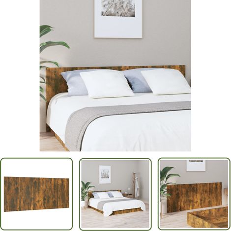 SKM Tête de lit Chêne fumé 200x1,5x80 cm Bois d'ingénierie (1/5)