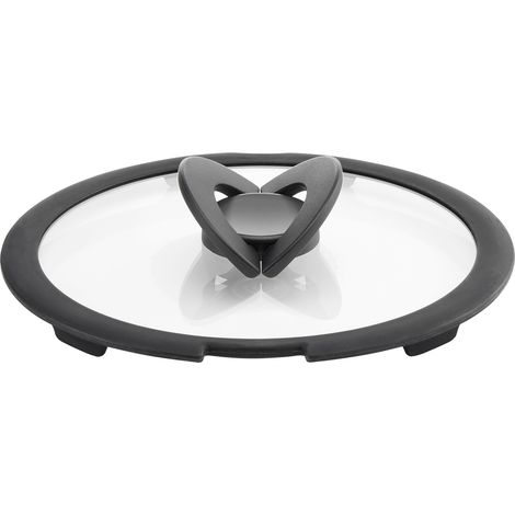 Couvercle en Verre pour Induction, Noir/Transparent, 20 cm (1/4)