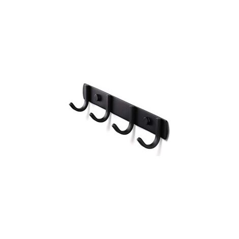Appendiabiti da parete, ganci appendiabiti di design in acciaio inossidabile, robusti ganci per bagno, camera da letto o ufficio, neri (4 ganci) - Crezuo