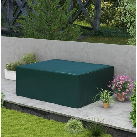 Funda protectora para muebles de jardín (235x190x90 cm), impermeable, resistente a UV, polietileno, verde oscuro (1/5)
