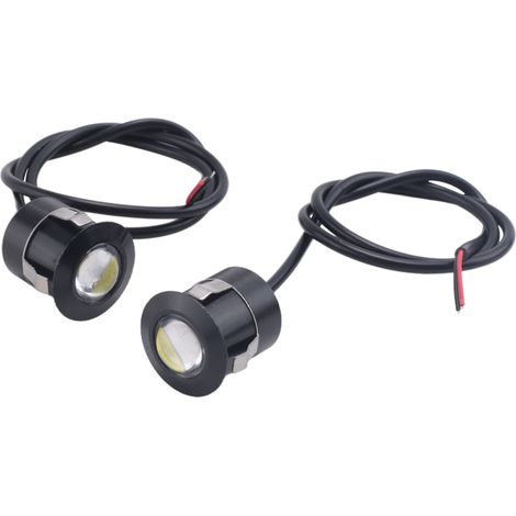 Geeignet für ein Set aus 2 LED-Rückfahrscheinwerfern/Nebelscheinwerfern mit Adleraugen-Design, geeignet für Autos und Motorräder, weiß 9W, schwarz