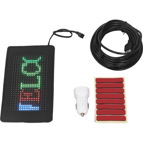 Panneau LED flexible 190 x 90 mm, résolution 16 x 32, contrôle via application Bluetooth, personnalisation du texte, animations LED, écran défilant (1/5)