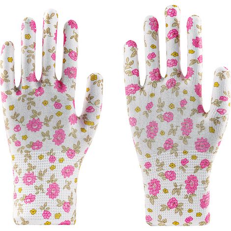 Filiyano-12 paires de gants de jardinage respirants à motif floral pour femmes. (1/5)