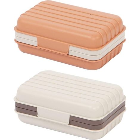 Set di 2 portasapone, portasapone, contenitore per sapone, portasapone portatile, portasapone a prova di perdite, portasapone impermeabile per vacanze e viaggi. (1/5)