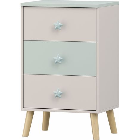 Cassettiera pratico mobile contenitore per ingresso soggiorno cameretta 62 x 38 x 30 cm bianco verde menta 030009311