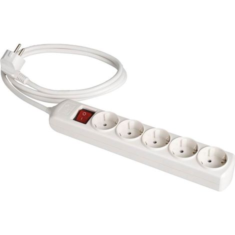 Prolongador 5 tomas bipolar 16A 250V con obturador+interruptor SOLERA 8015IL (1/3)