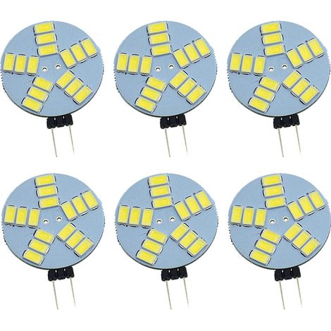 6 ampoules LED G4, ampoules de projection rondes G4, lumière blanc chaud. (1/5)