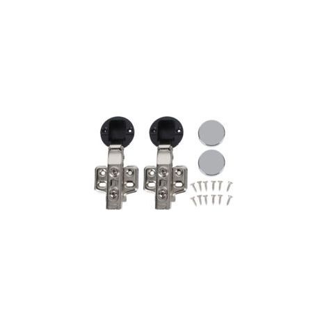 Set mit 2 Soft-Close-Scharnieren für Glastüren – Edelstahl 201 – 35 mm Topf – Gerader Arm (18 mm Gesamtüberlappung) (1/5)