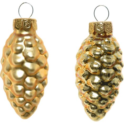 Palline a forma di pigna in vetro per albero di natale, confezione da 12 pezzi -Argento (1/4)
