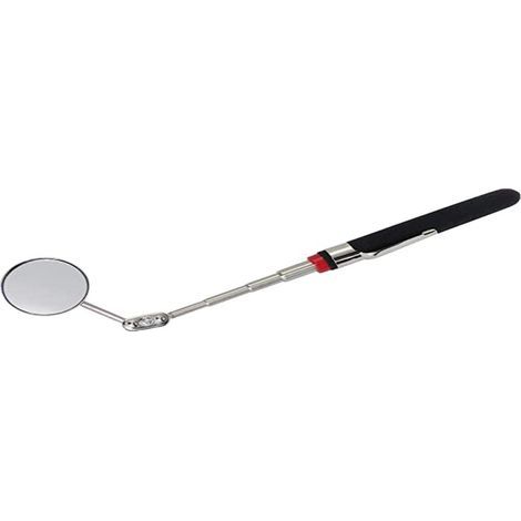 1 Miroir télescopique, Joint articulé, Clip maintien, Poignée caoutchoutée, Inspection véhicule