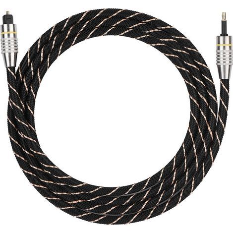 1,5 m langes, vergoldetes Toslink-Lichtwellenleiterkabel auf 3,5-mm-Miniklinkenstecker für SPDIF-Anschluss (1/5)
