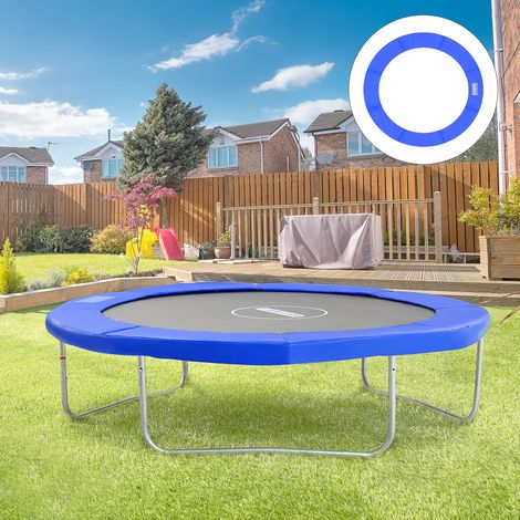Protection rembourrée pour bordure de trampoline. Protection de jardin en plastique. Ø 244 cm. Bleu. (1/5)