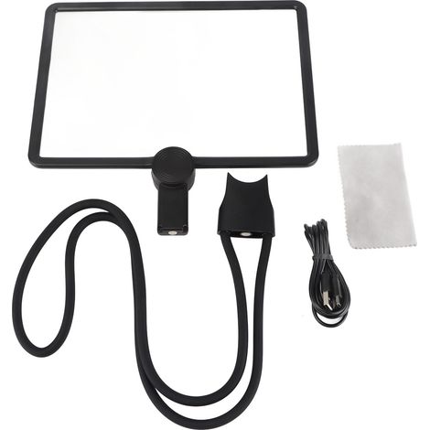 Loupe rectangulaire en acrylique avec bras flexible détachable et 50 LED pour une lecture et un entretien faciles. (1/2)